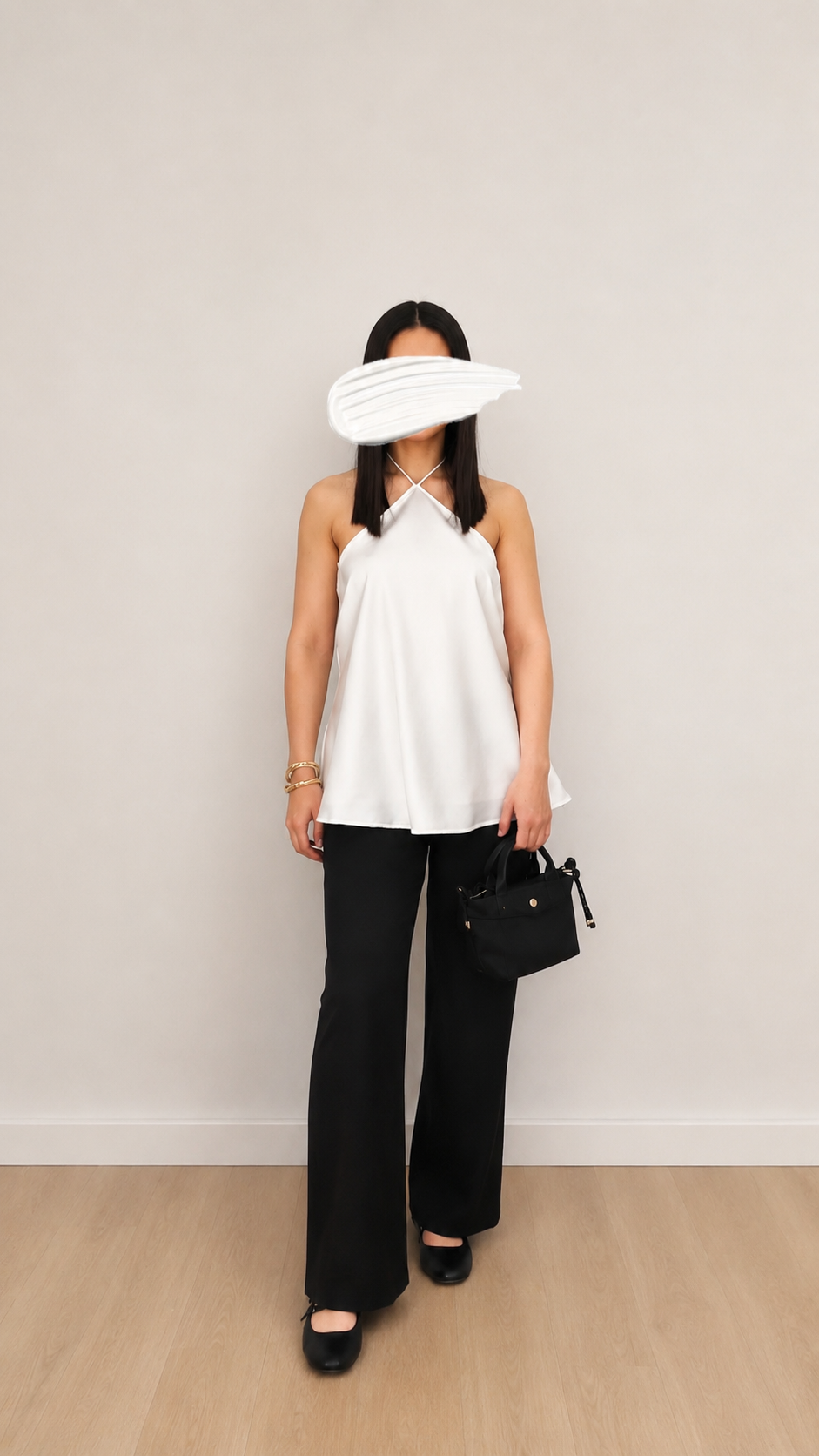 Top BIANCA à nouer en satin blanc